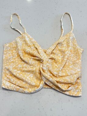NWOT Abercrombie Yellow Floral Crop Size Small